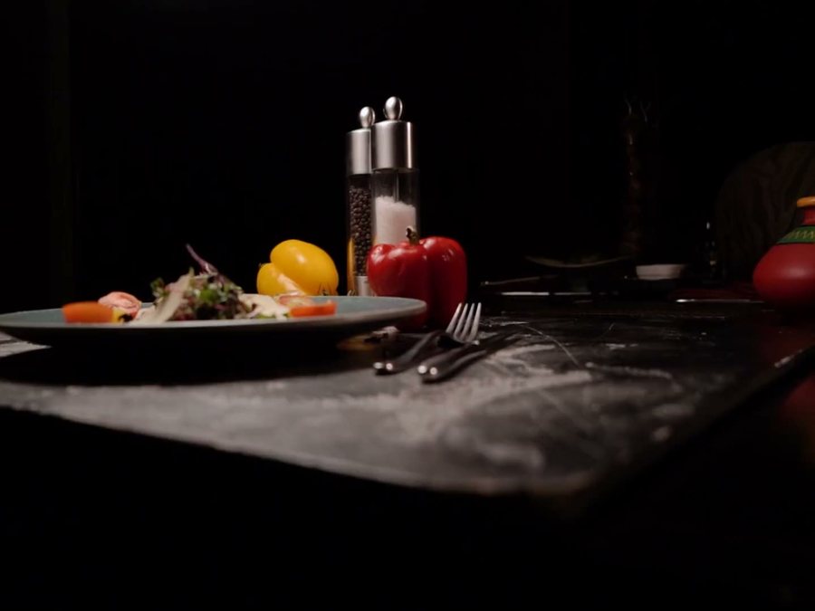 At the table